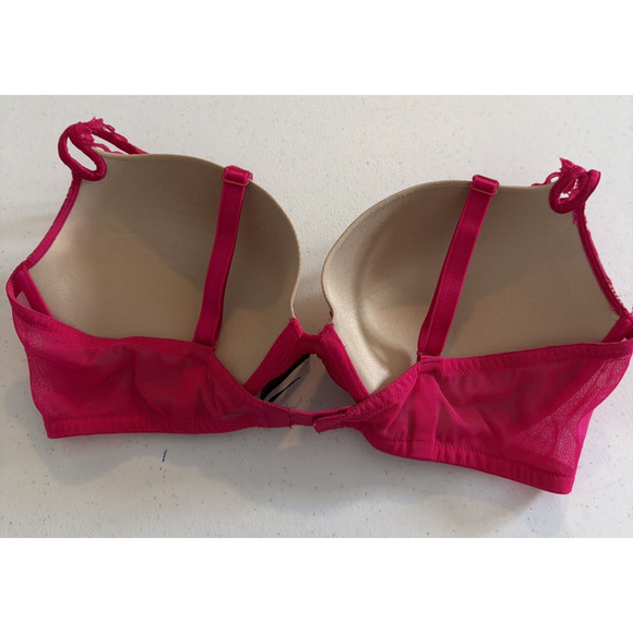 Victoria's Secret 38D Very Sexy Push Up Bra pink lace full coverage padded - Picture 3 of 11